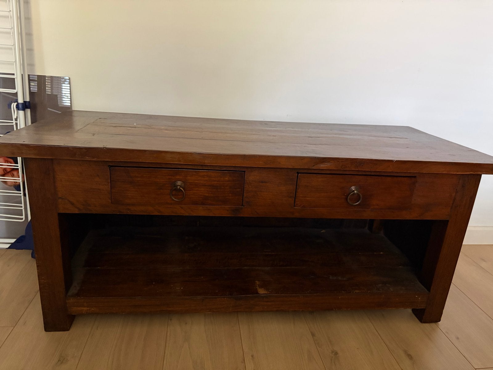 Houten dressoir met 2 lades - 120x50,5x50 cm, Huis en Inrichting, Kasten | Dressoirs, Ophalen, Gebruikt, 100 tot 150 cm, Met lade(s)