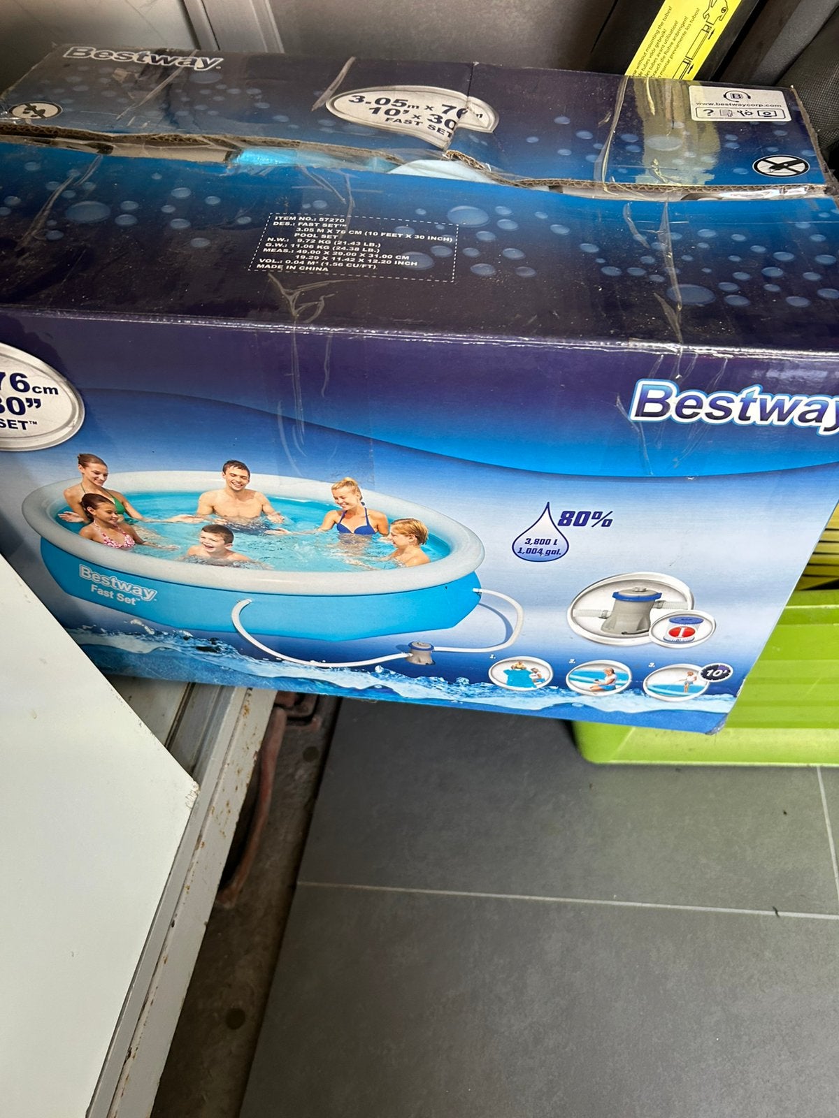 Groort zembad, Opblaaszwembad, Rond, Ophalen of Verzenden, Zo goed als nieuw