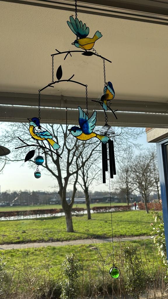 Raamhanger met vogels en windgong - Gezocht, Ophalen of Verzenden, Gebruikt