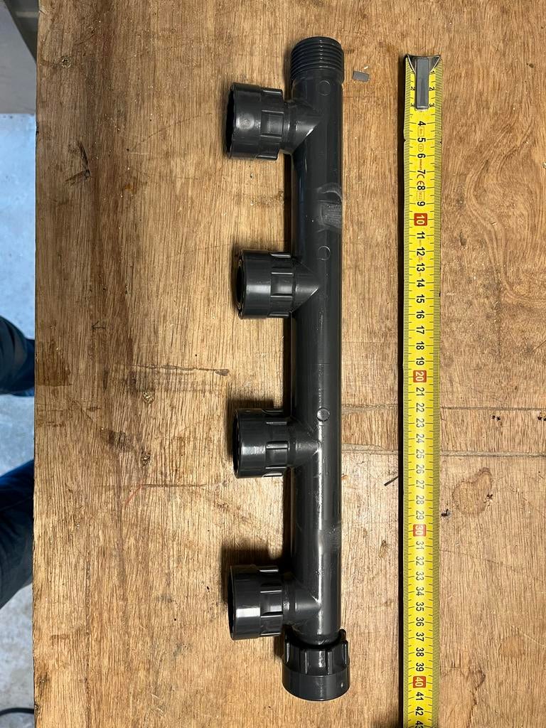 PVC waterverdeler 4-weg met 4 keer 1” aansluitingen, Ophalen, Afvoer, Pvc, Nieuw