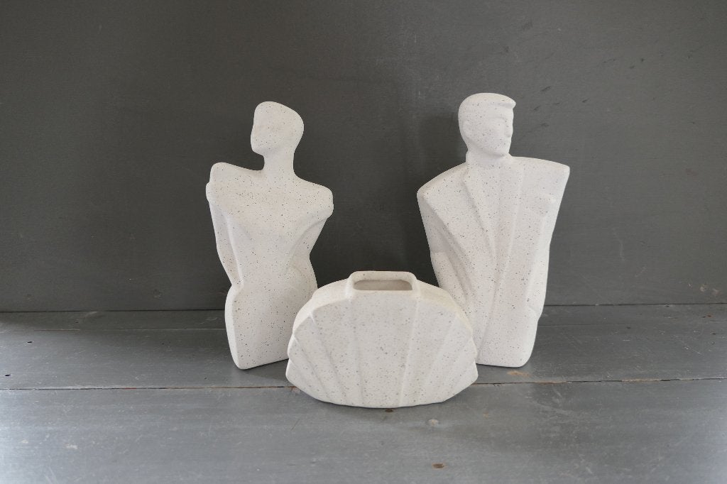 Vintage Colombine set vrouw man vaas Lindsey B Stijl, Groep mensen, Verzenden, Buste, 20 - 50 cm