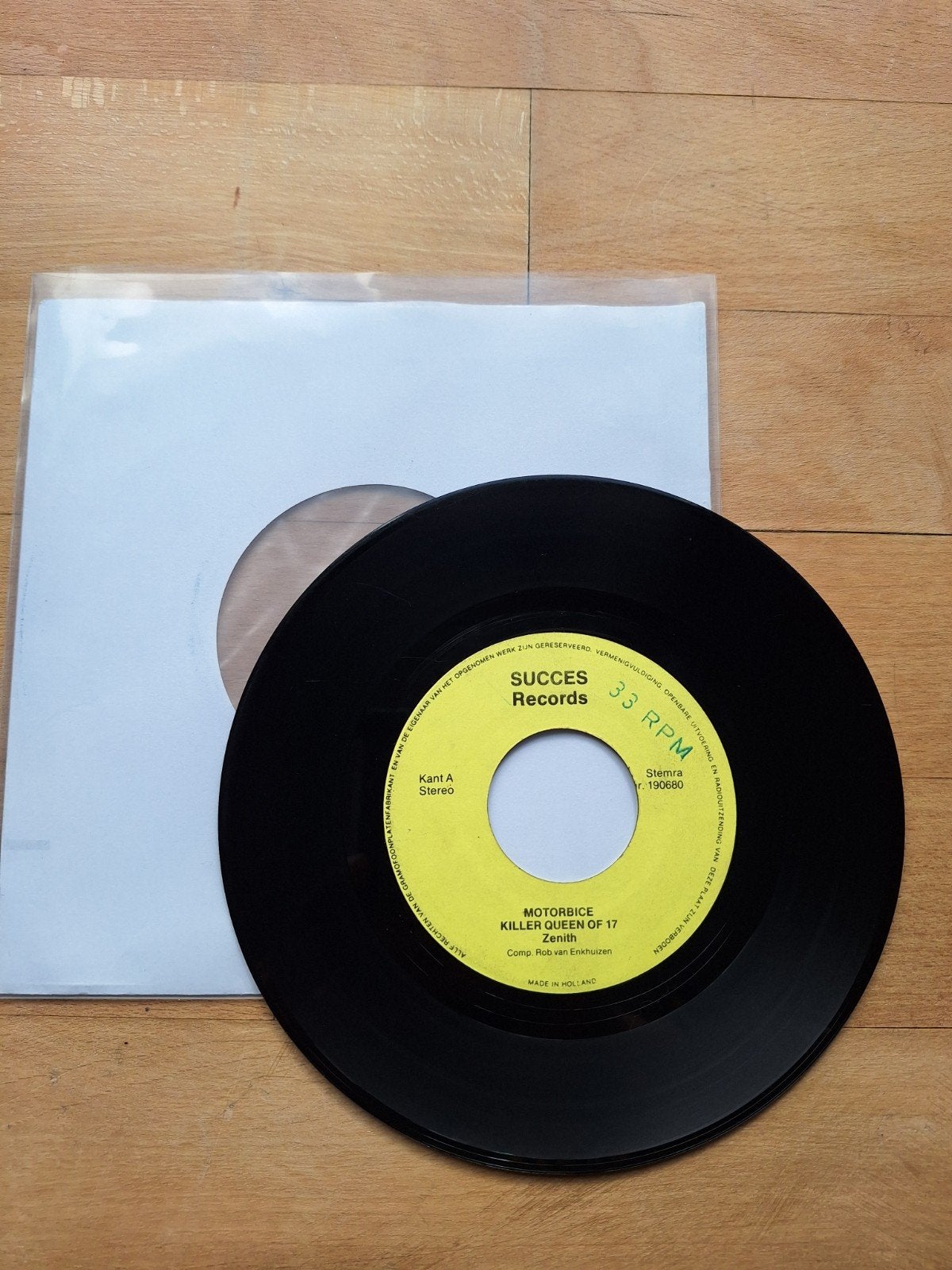Zenith - Motorbice/Stealing (Succes Records 190680), Originele persing, Ophalen of Verzenden, Gebruikt, Pop