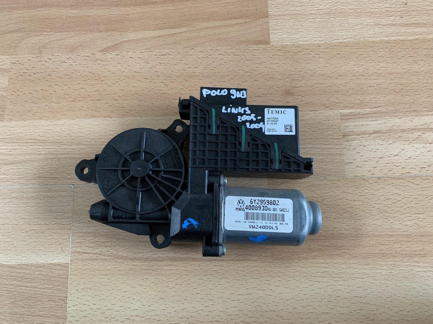 raammotor links volkswagen polo 9N3 2005 tot 2009 6Y2959802, Auto-onderdelen, Gebruikt, -, Volkswagen, -
