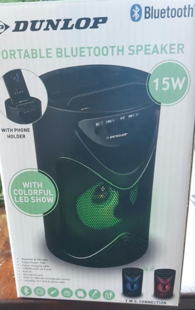 Dunlop Bluetooth Speaker - Nieuw!, Overige typen, Nieuw, Minder dan 60 watt, Ophalen