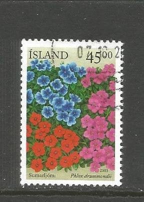 IJsland Mi. 1028 2003 - Sumarljómi Phlox drummondii, Ophalen of Verzenden, IJsland, Gestempeld