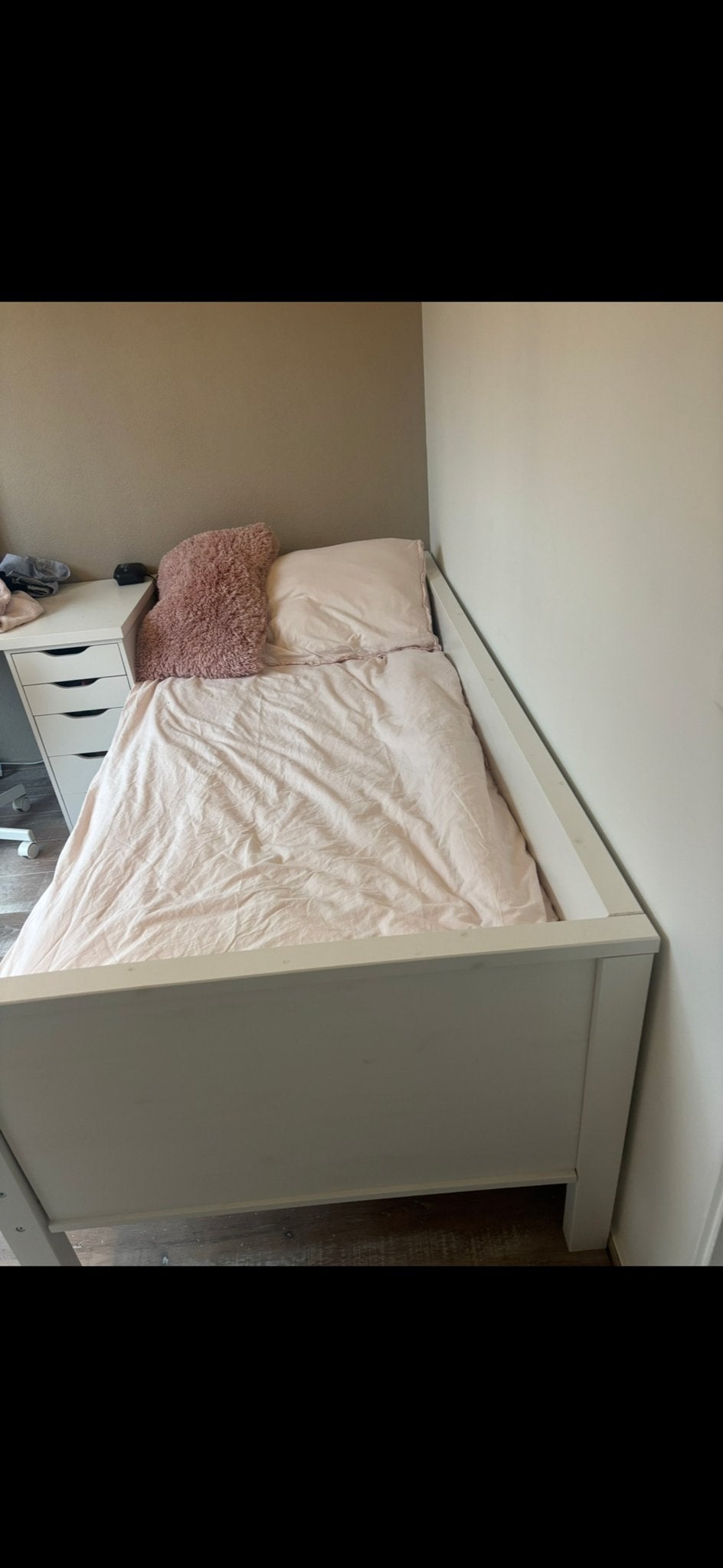 Eenpersoons woonbed/bank wit, Ophalen, Gebruikt, Eenpersoons, Wit