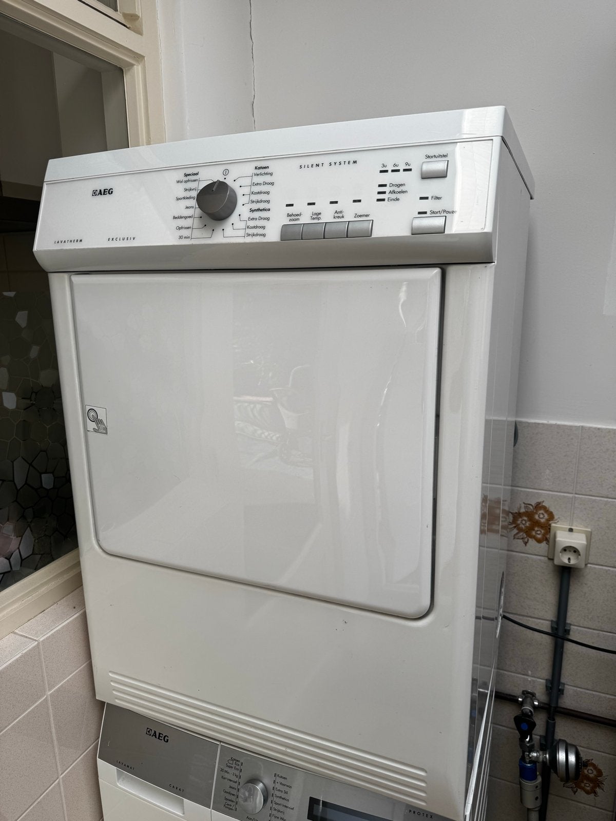 Droger AEG Lavatherm Exclusiv T65179AV, Wolprogramma, 6 tot 8 kg, Gebruikt, Voorlader