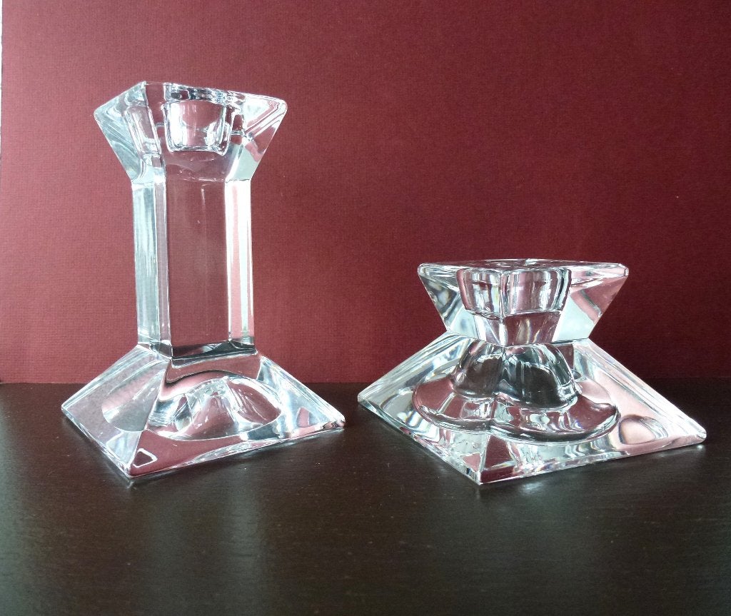 Villeroy & Boch 2 kandelaars van helder kristal, nieuw staat, Antiek en Kunst, Ophalen of Verzenden