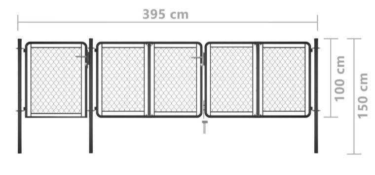 Tuinpoort staal 395x100 cm antraciet, Tuin en Terras, Ophalen, Met poort, Nieuw, Tuinhek
