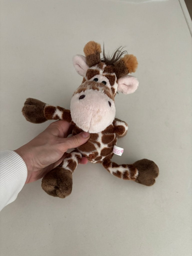 Leuke, zachte knuffel giraffe van het merk NICI!, NICI, Overige karakters, Overige typen, Ophalen of Verzenden
