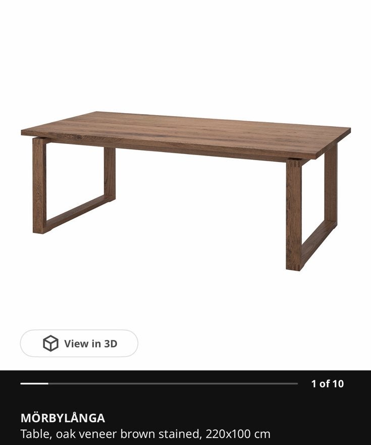 IKEA dining table - Morbylanga, Huis en Inrichting, Tafels | Sidetables, Ophalen, Zo goed als nieuw, 25 tot 50 cm, Rechthoekig