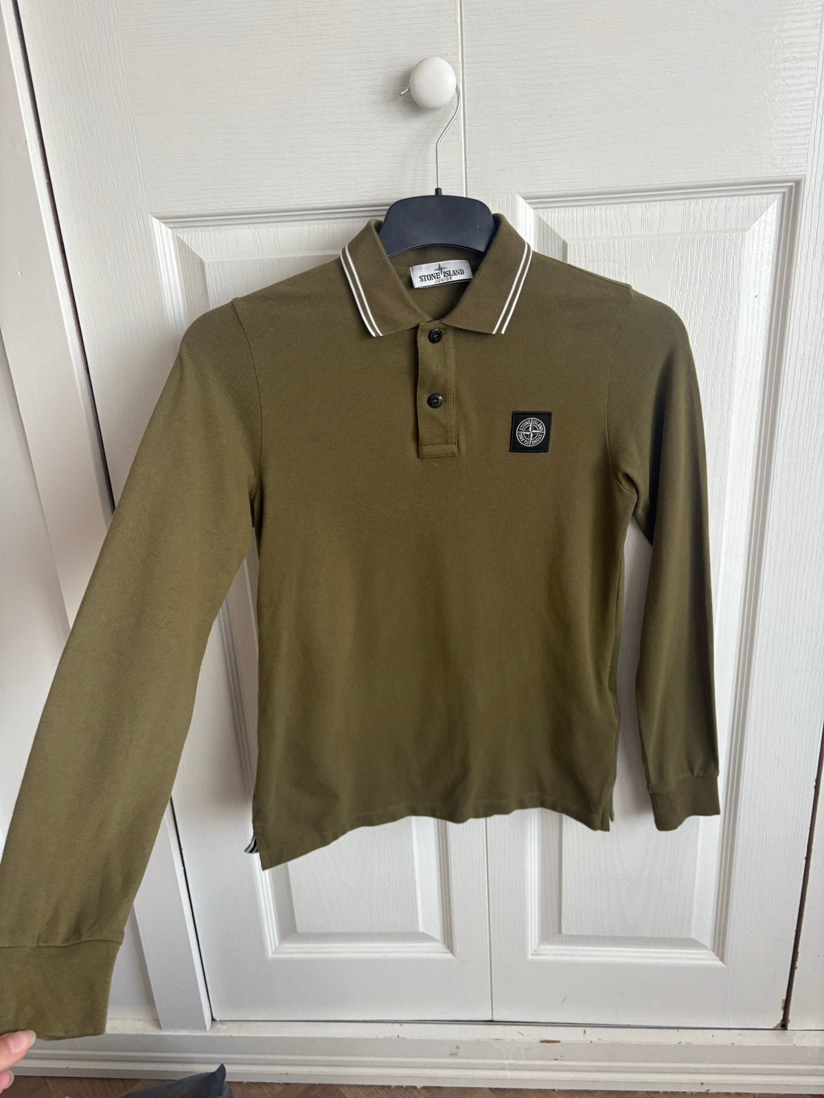 Stone Island Junior lange mouwen polo - maat 12/156, Verzenden, Zo goed als nieuw