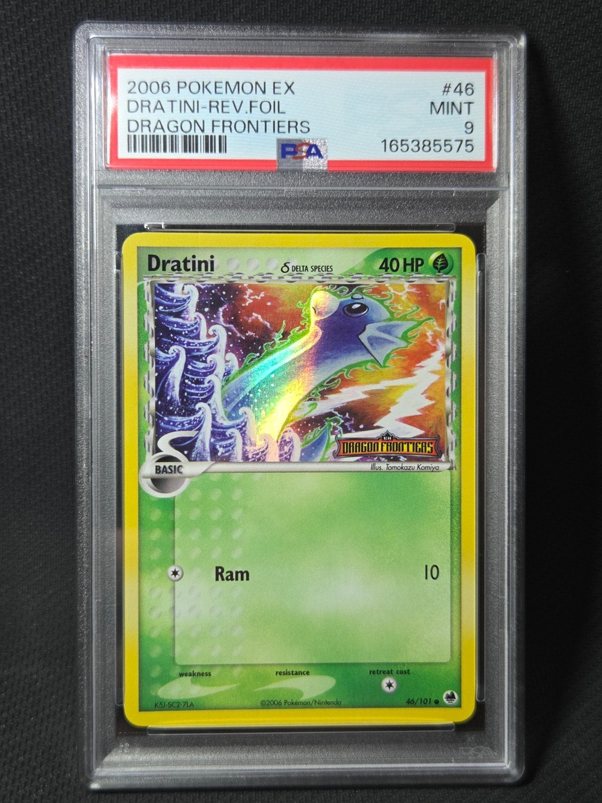 PSA 9 - Dratini *Reverse Foil Stamped* (Dragon Frontiers), Ophalen, Zo goed als nieuw, Foil