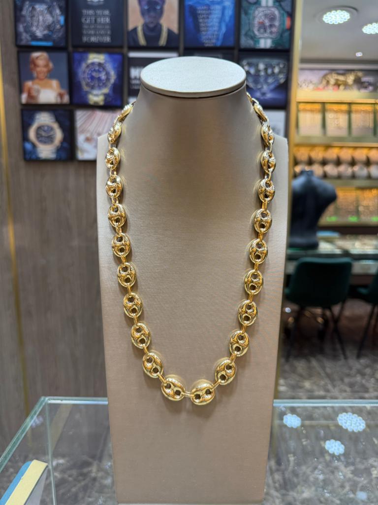 18KT Goud - 76.8 Gram - Ketting - KOFFIEBOON - Herenketting