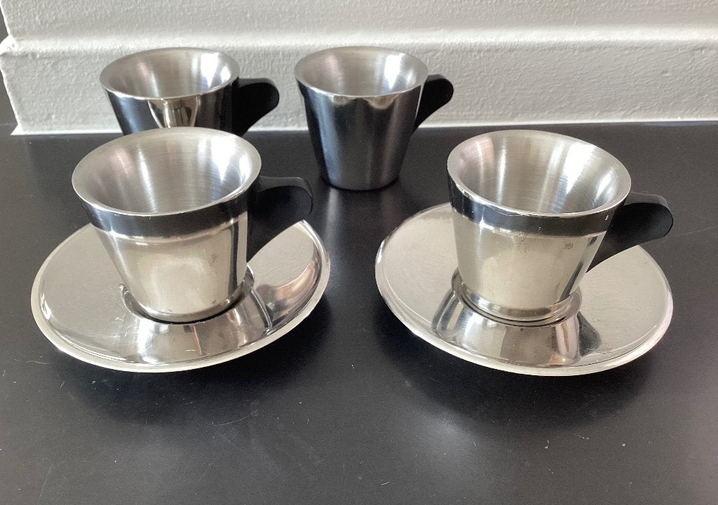 Vintage IKEA Espresso Kopjes RVS Jaren 90, Ophalen of Verzenden