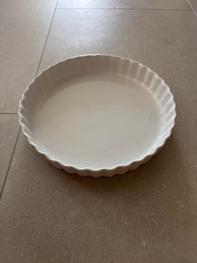 Vintage quiche taart vorm - 28cm, Ophalen of Verzenden, Steen/keramiek, Wit, Overige typen
