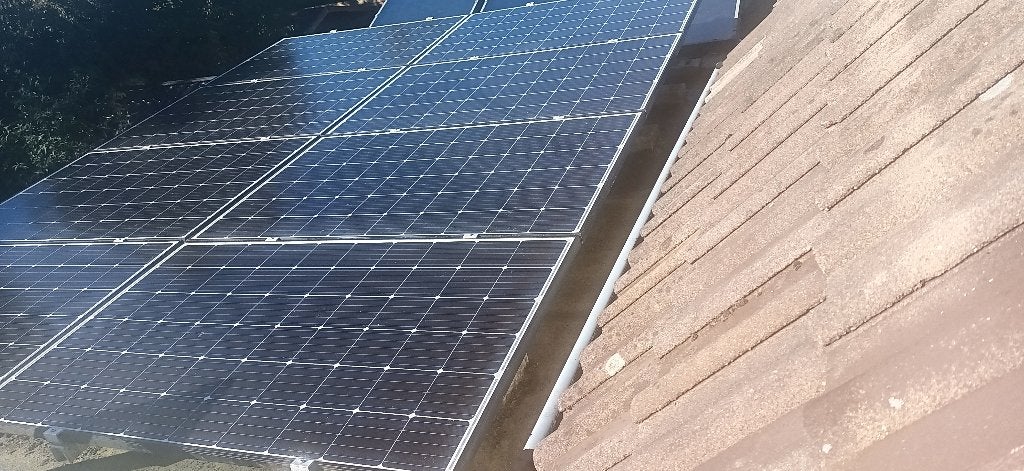 Zonnepanelen 9 + plat dak frame + ballast zonnepaneel, Ophalen, Zo goed als nieuw, Overige typen