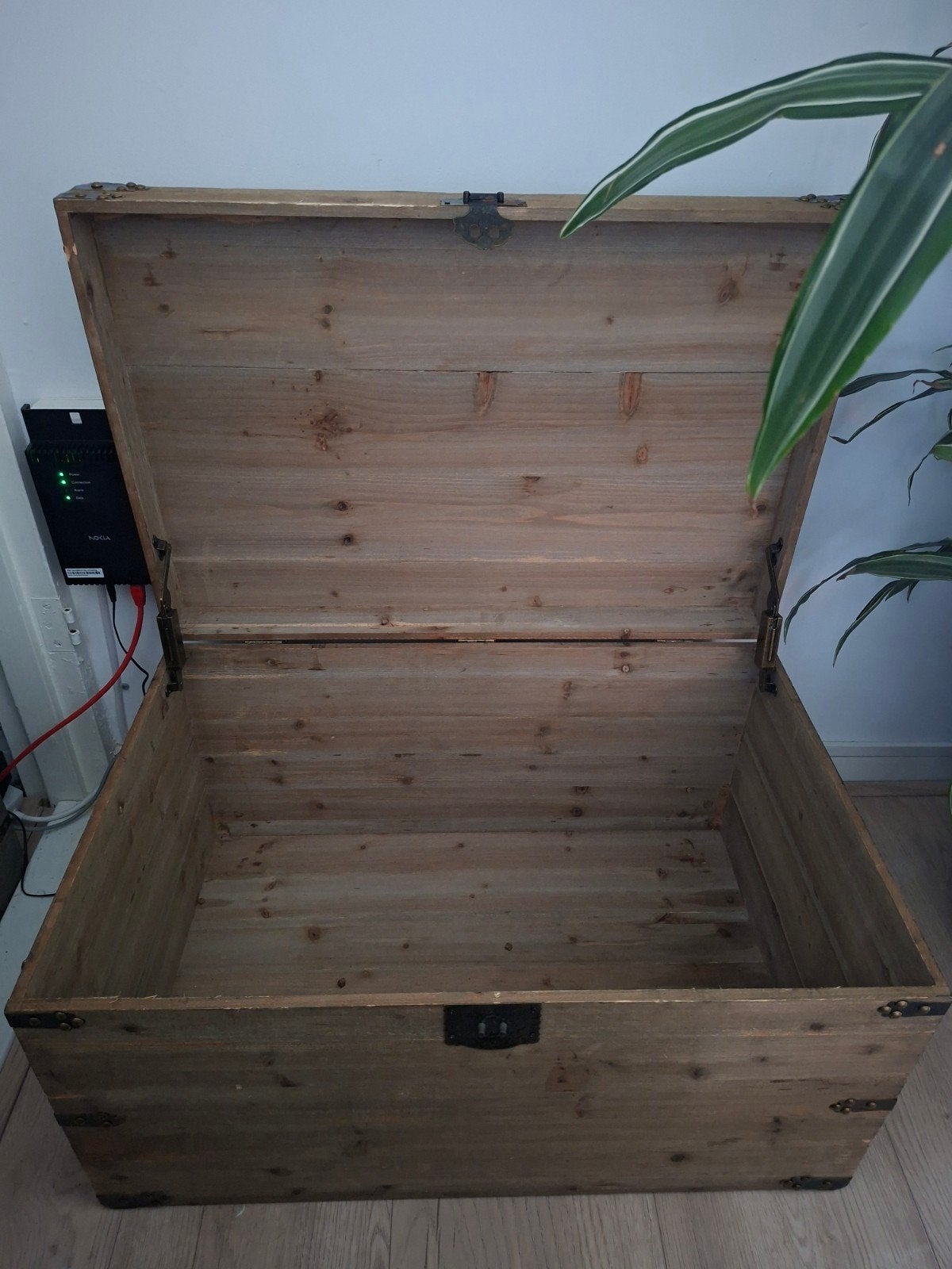 Industriële houten kist - opslag en decoratie, Ophalen, Minder dan 50 cm, Gebruikt, Minder dan 50 cm
