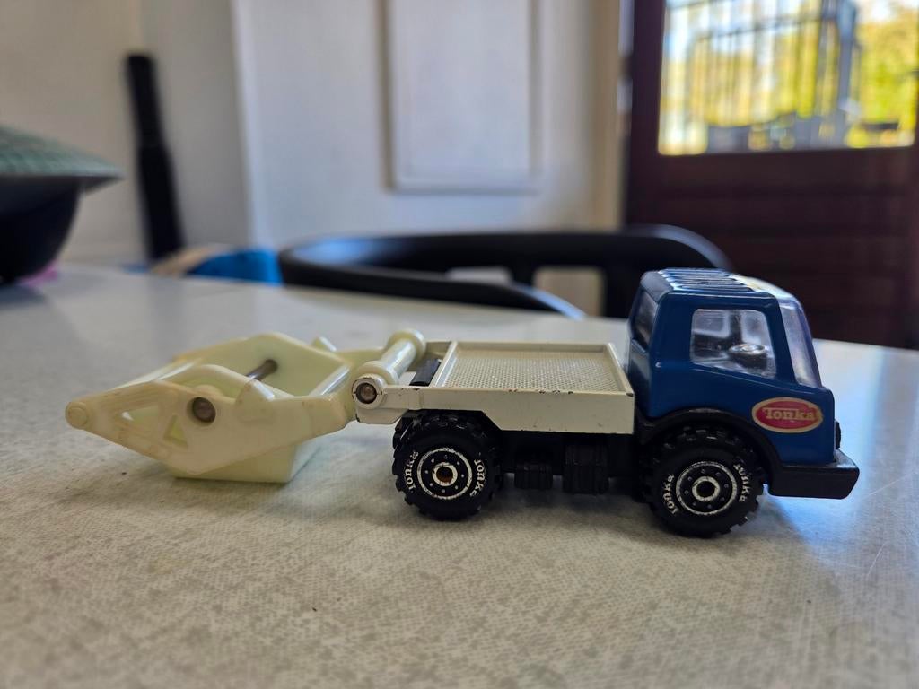 Tonka Mini Kiepwagen Speelgoedauto - Blauw/Wit, Overige merken, Gebruikt, 1:50 of kleiner, Ophalen of Verzenden