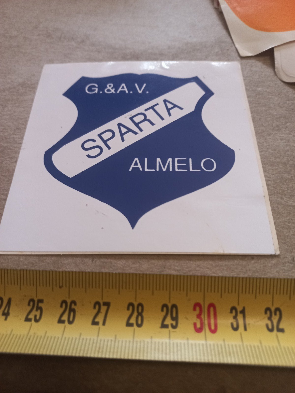 G.&A.V. Sparta Almelo Sticker, Ophalen of Verzenden, Zo goed als nieuw, Sport