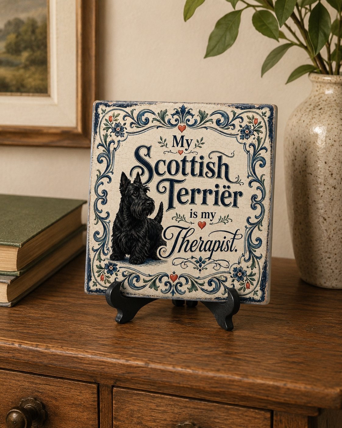 Scottish Terrier Therapist - Schotse Terrier tegel klein, Verzenden, Nieuw