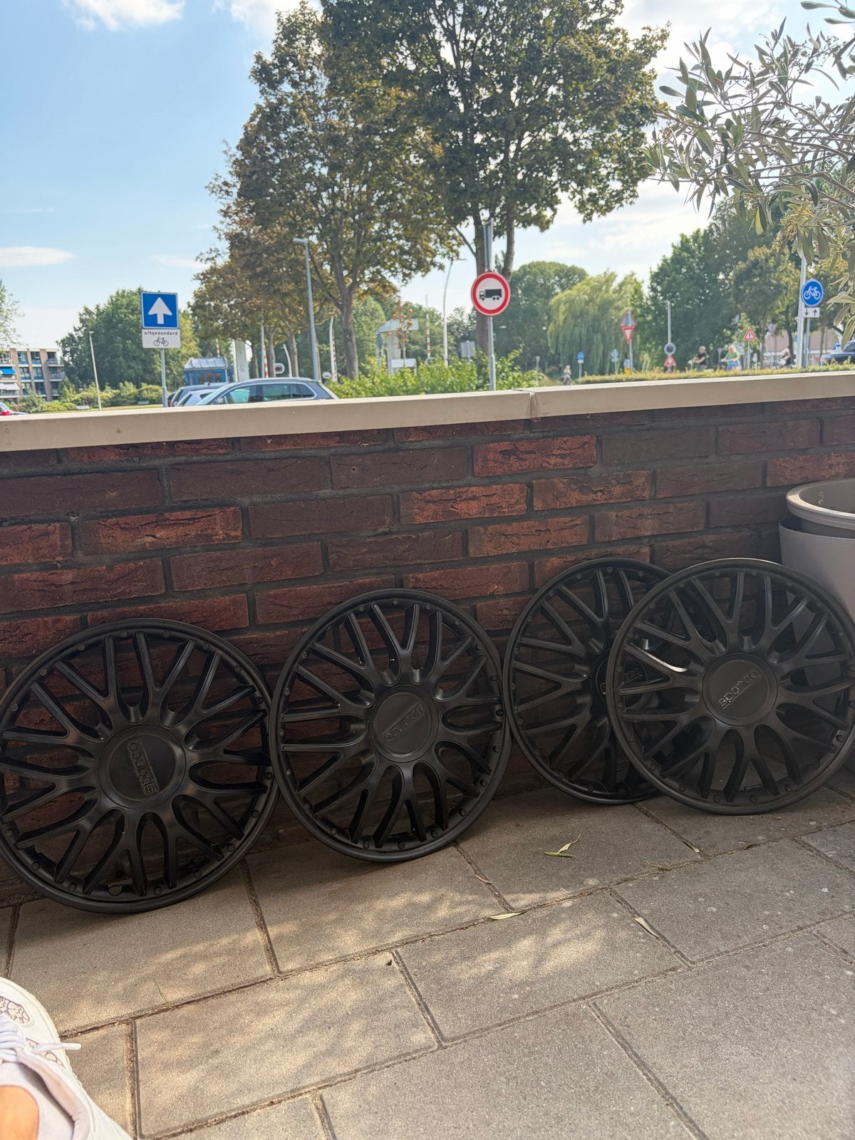Zwarte Sparco wieldoppen 14 inch, Auto diversen, Wieldoppen, Ophalen, Gebruikt