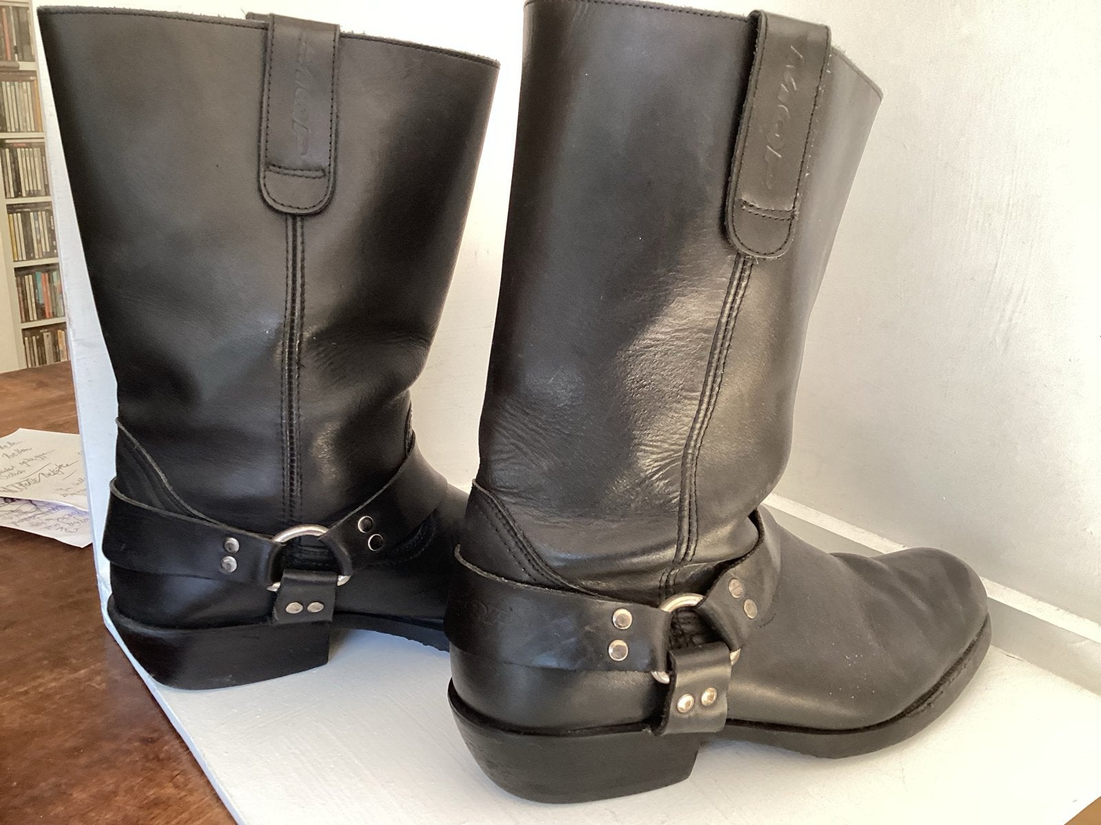 Zwarte leren motorlaarzen - Maat 43, Ophalen of Verzenden, Gedragen, Zwart, Boots
