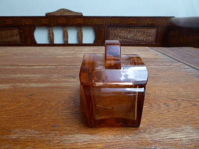Art deco persglazen deksel doosje, Antiek en Kunst, Ophalen of Verzenden