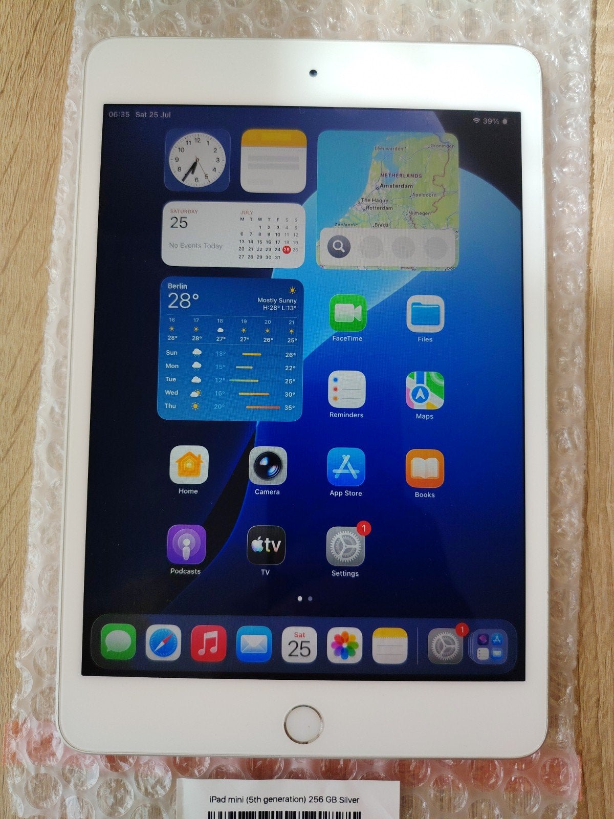 Apple iPad Mini 5 2019, 256GB Zilver, oplader, model a2133, Telecommunicatie, Mobiele telefoons | Apple iPhone, Ophalen of Verzenden