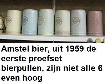 AMSTEL BIER, set originele stenen bierpullen, proefset 1959, Verzamelen, Ophalen of Verzenden, Zo goed als nieuw, Pul(len), Amstel