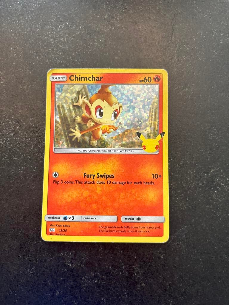 Pokemon Chimchar kaart - Nette staat, Ophalen of Verzenden, Zo goed als nieuw, Losse kaart, Foil
