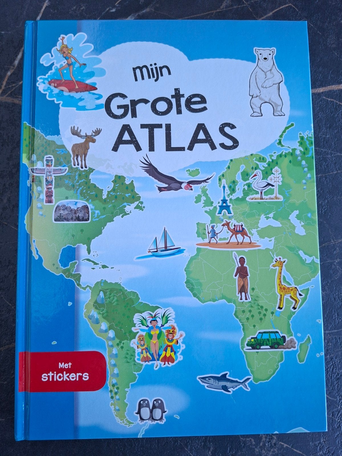 Mijn Grote Atlas - Wereldatlas voor kinderen met stickers, Onbekend, Overige atlassen, 2000 tot heden, Ophalen of Verzenden