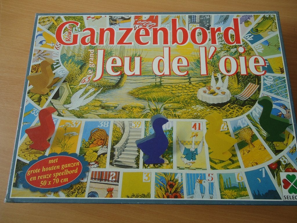 Ganzenbord met grote ganzen, Ophalen of Verzenden, Gebruikt