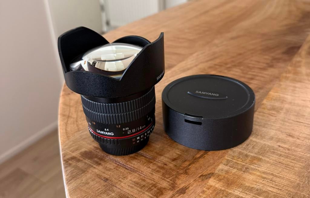 Samyang 14mm F2.8 ED AS IF voor Nikon, Ophalen of Verzenden, Zo goed als nieuw, Groothoeklens