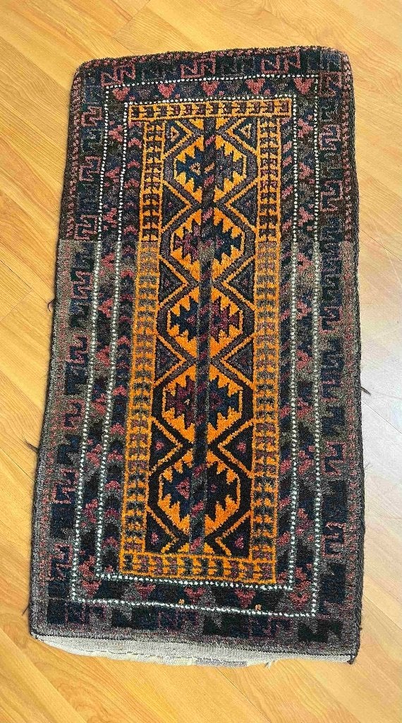 Vintage handgeknoopt Turks tapijt 87/43 cm, Huis en Inrichting, Stoffering | Tapijten en Kleden, Minder dan 50 cm, Gebruikt, 50 tot 100 cm