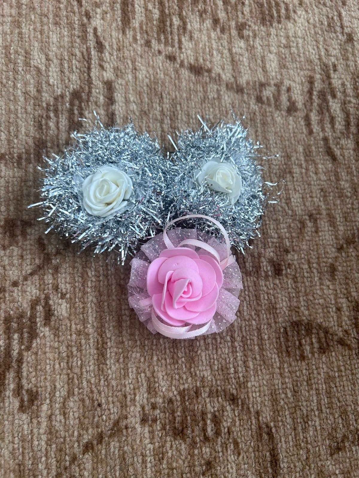 Leuke haarclipjes met bloemen en glitter, Ophalen, Nieuw