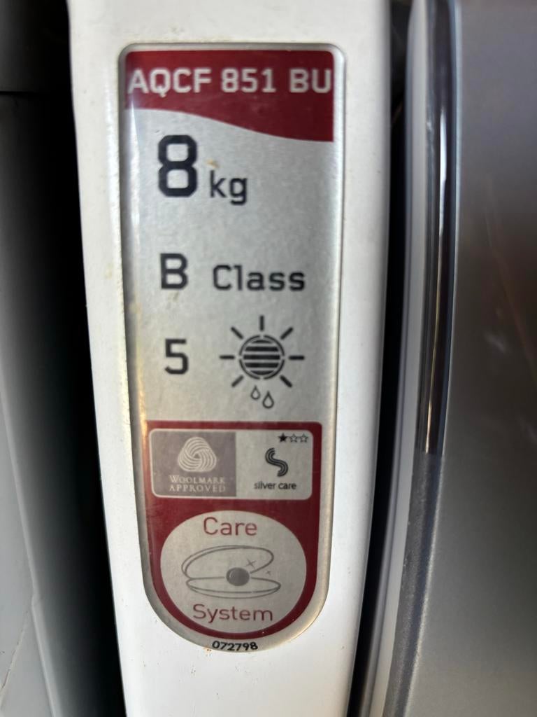 Hotpoint Ariston Wasdroger 8kg - Aqualtis AQCF 851 BU, Ophalen, 6 tot 8 kg, Gebruikt, Voorlader