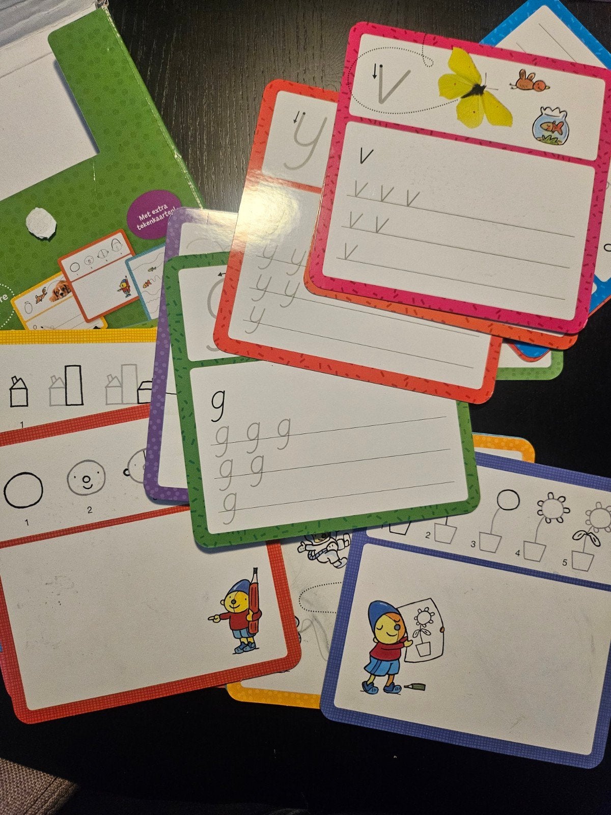 RomPomPom Schrijfkaarten - Leer letters schrijven, Ophalen of Verzenden, Zo goed als nieuw, Taal en Lezen