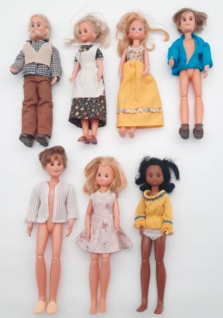 Vintage 7x Sunshine Family Barbie poppen jaren '70 Mattel, Ophalen of Verzenden, Gebruikt, Barbie