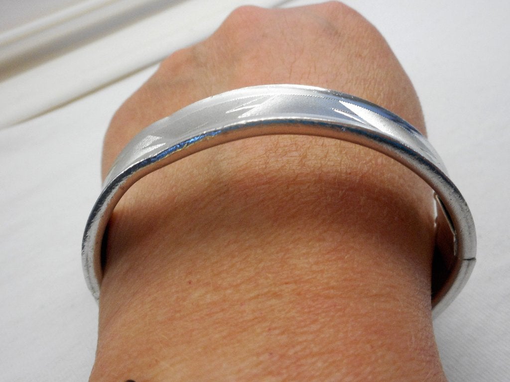 Zilveren prachtige antieke armband met scharnier nr.220, Verzenden, Zilver, Armband