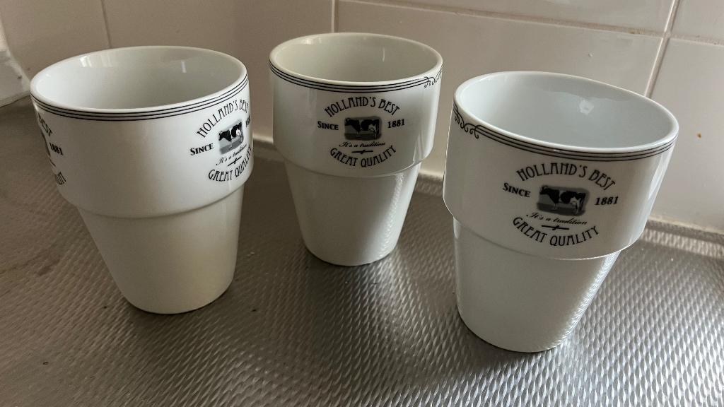 Melk mokken, Nieuw, Ophalen of Verzenden, Overige stijlen, Kop(pen) en/of Schotel(s)