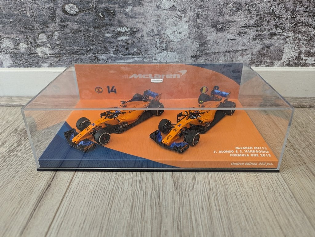 McLaren MCL33: F.Alonso & S. Vandoorne - 1:43 -Minichamps, Hobby en Vrije tijd, Modelauto's | 1:43, Ophalen of Verzenden, Nieuw