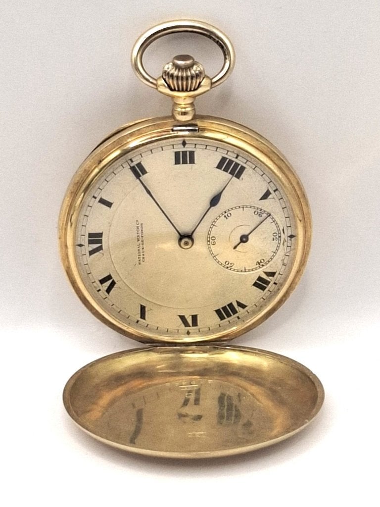 Prachtig Antiek Zwitsers Zakhorloge – Massief 18k Goud, Overige merken, Zakhorloge, 1900 tot 1930, Ophalen of Verzenden