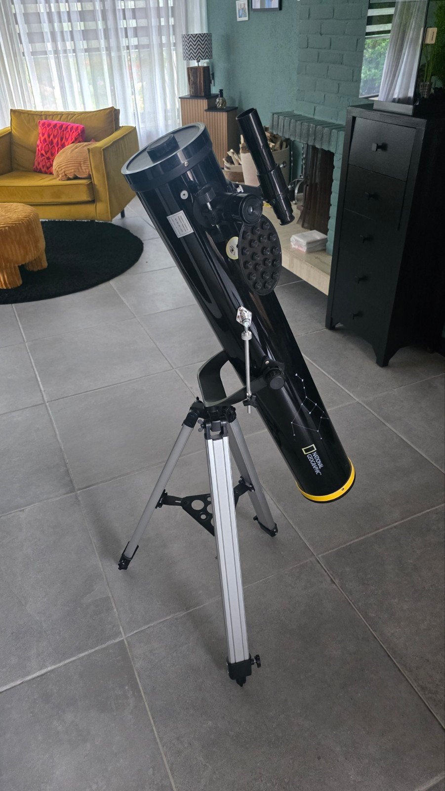 National Geographic Reflector Telescoop 900/114mm, 80 tot 200 mm, Met statief, Zo goed als nieuw, Spiegeltelescoop (reflector)