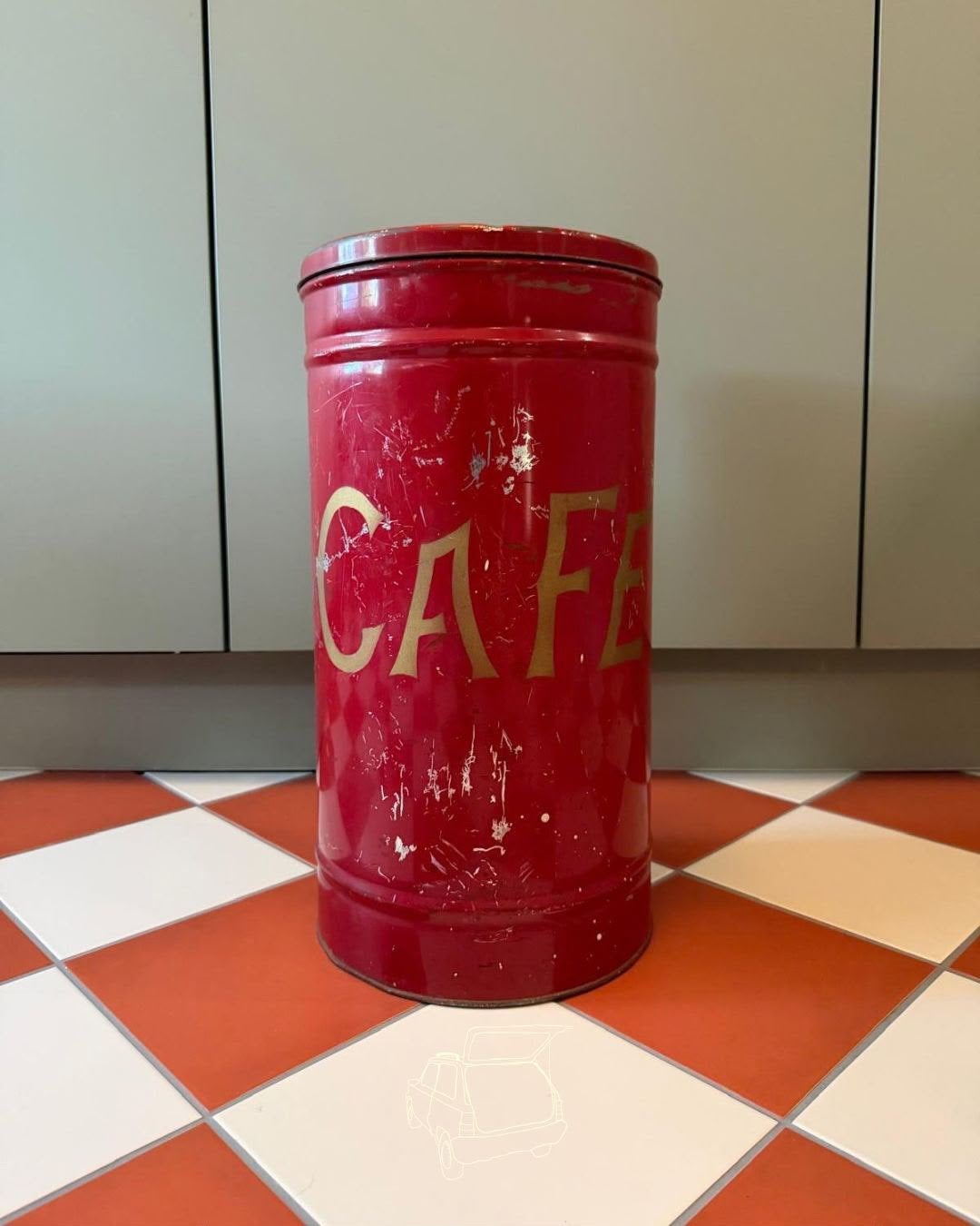Vintage | Koffieblik | Café | Blik, Gebruikt, Ophalen of Verzenden, N.v.t, N.v.t