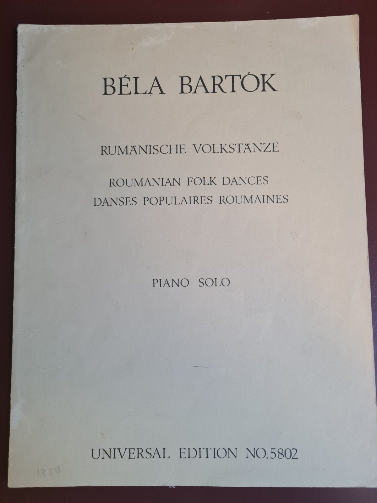 Béla Bartók - Roemeense Volksdansen (Piano Solo), Gebruikt, Klassiek, Ophalen of Verzenden, Artiest of Componist