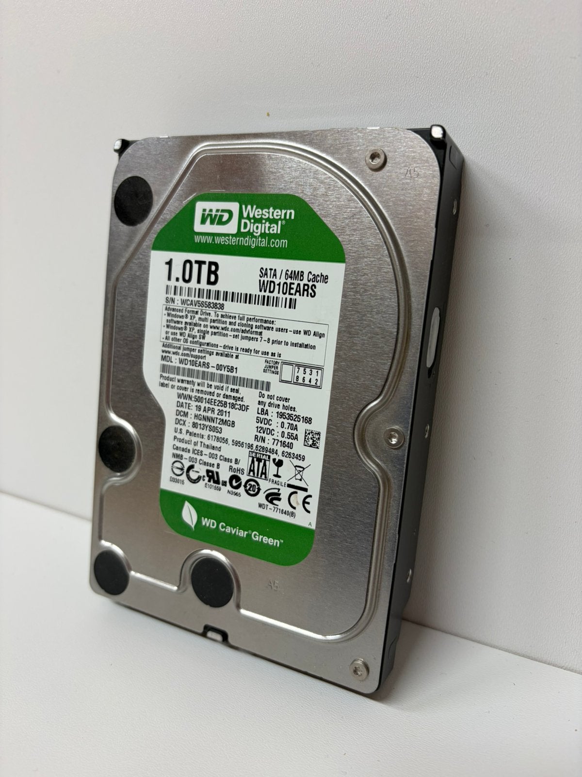 Western Digital WD Caviar Green 1TB SATA harde schijf (3,5”), Intern, 1.0TB, Ophalen of Verzenden, Zo goed als nieuw