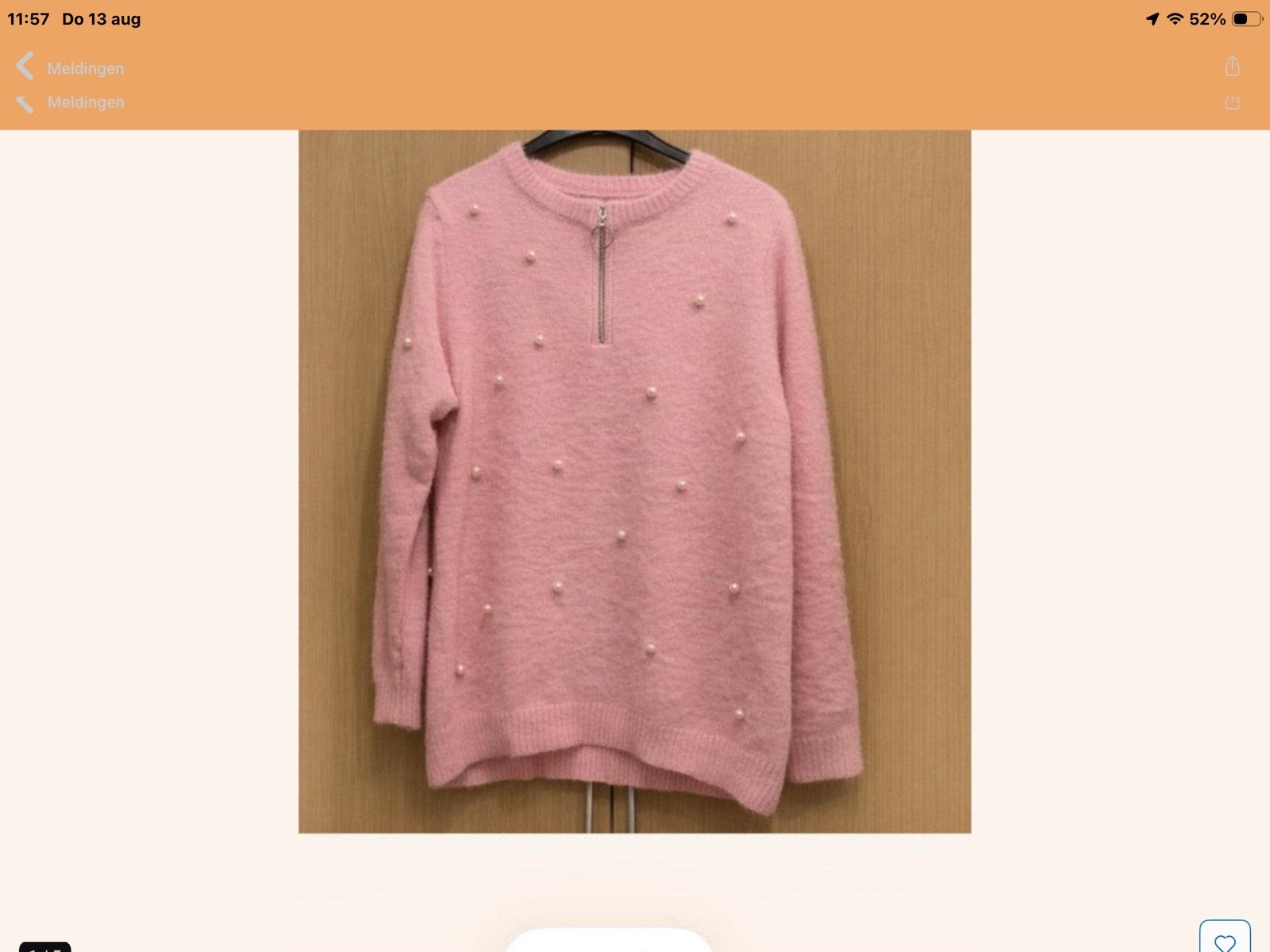 Roze Trui.    mt M.    met pareltjes., Ophalen of Verzenden, Zo goed als nieuw, Maat 38/40 (M), Roze