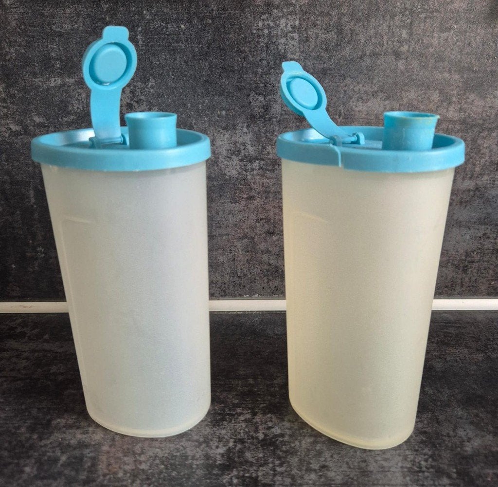 Tupperware schenkkan/strooibus 450ML Blauw deksel, Blauw, 450 ml, Overige typen, Ophalen of Verzenden