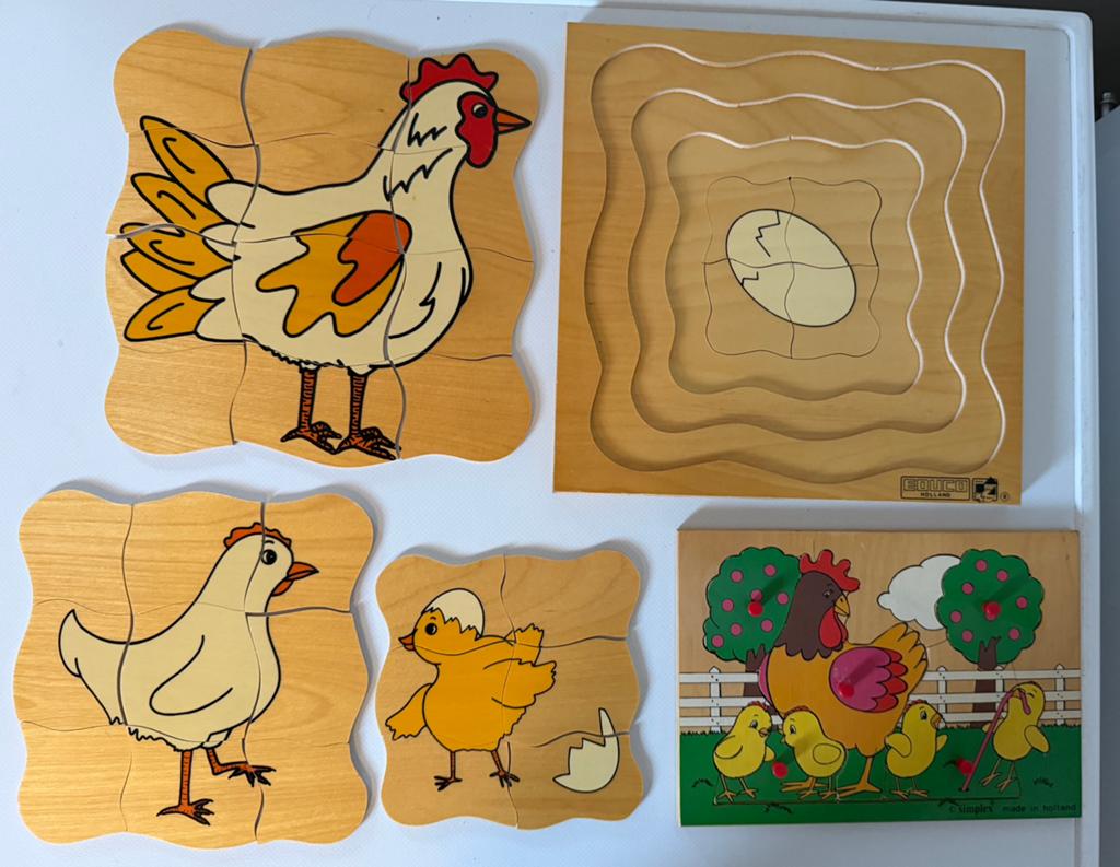 19 verschillende soorten houten kinderpuzzels, Ophalen of Verzenden, Minder dan 10 stukjes, Zo goed als nieuw
